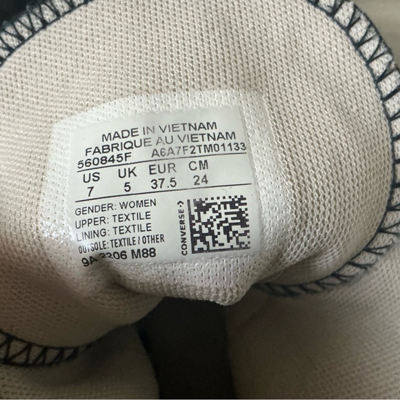 Converse Chuck Taylor all star lift high black white sneakers women size 7 - Picture 8 of 8